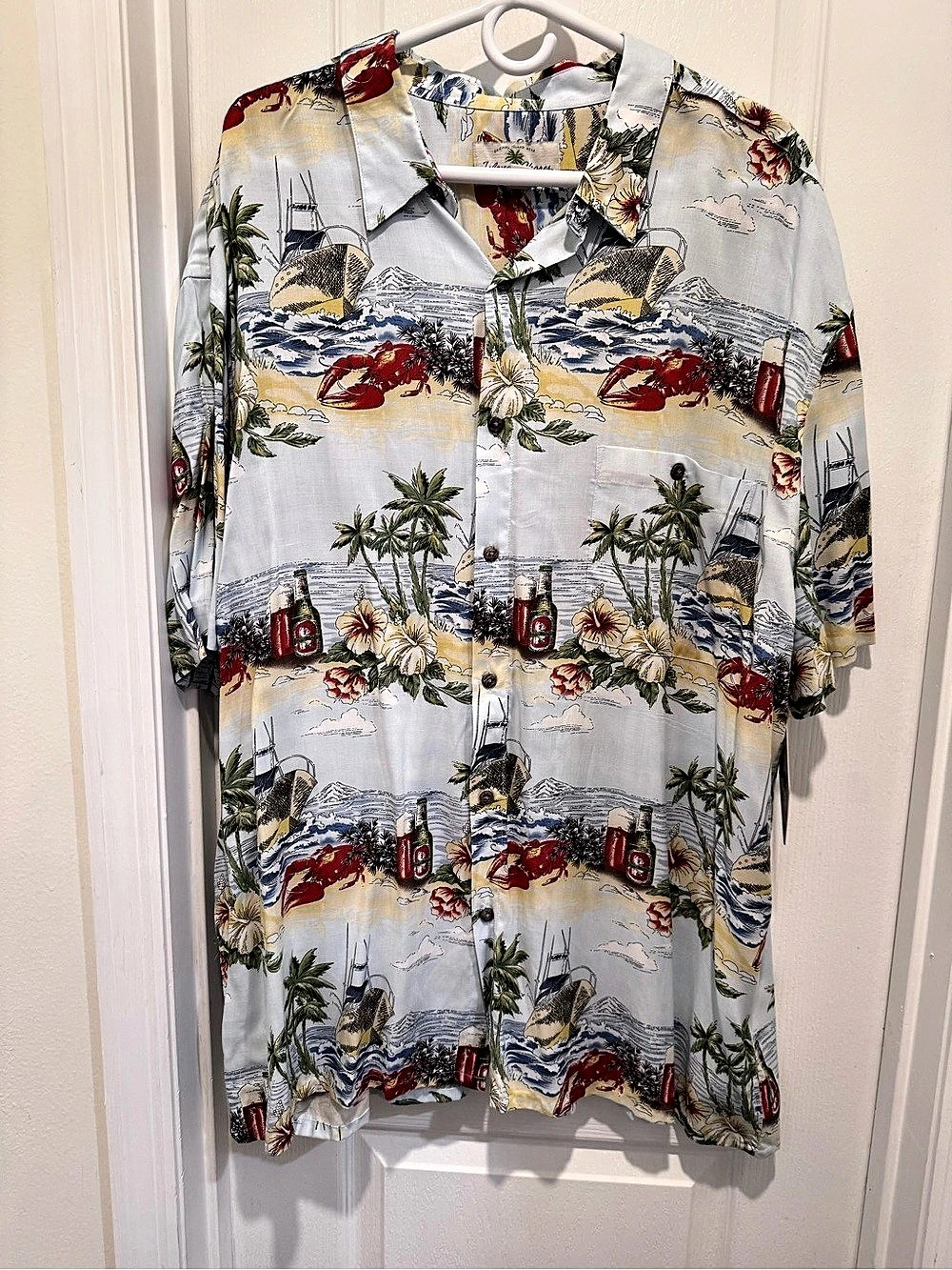 Island Shores Hawaiian Print Rayon Shirt XXL NWT